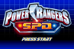 Power Rangers: S.P.D. title screen for GameBoy Advance